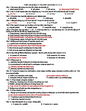 Câu hỏi trắc nghiệm Chương VII - Môn Vật lý Lớp 12